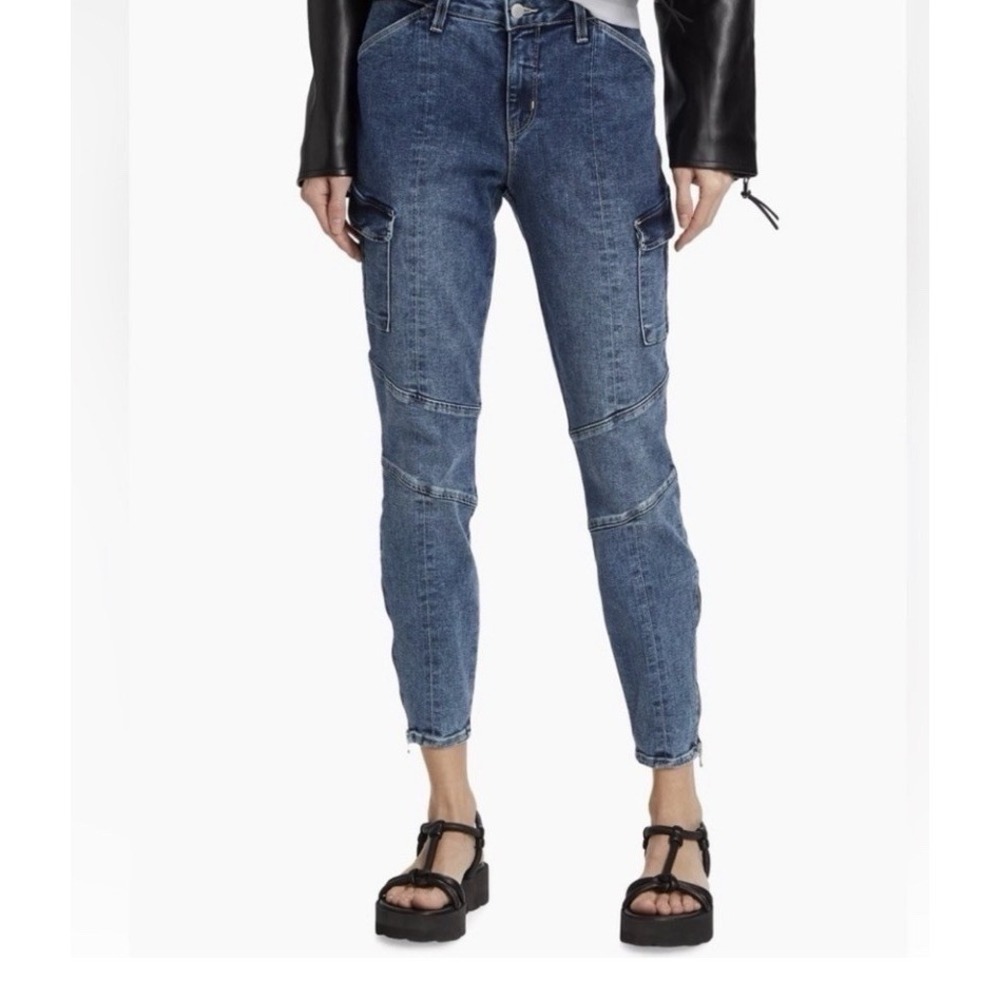 L'agence Womens Patton Cargo Skinny Jeans 28 Zip Ankle Gorpcore Indie Sleeze NWT